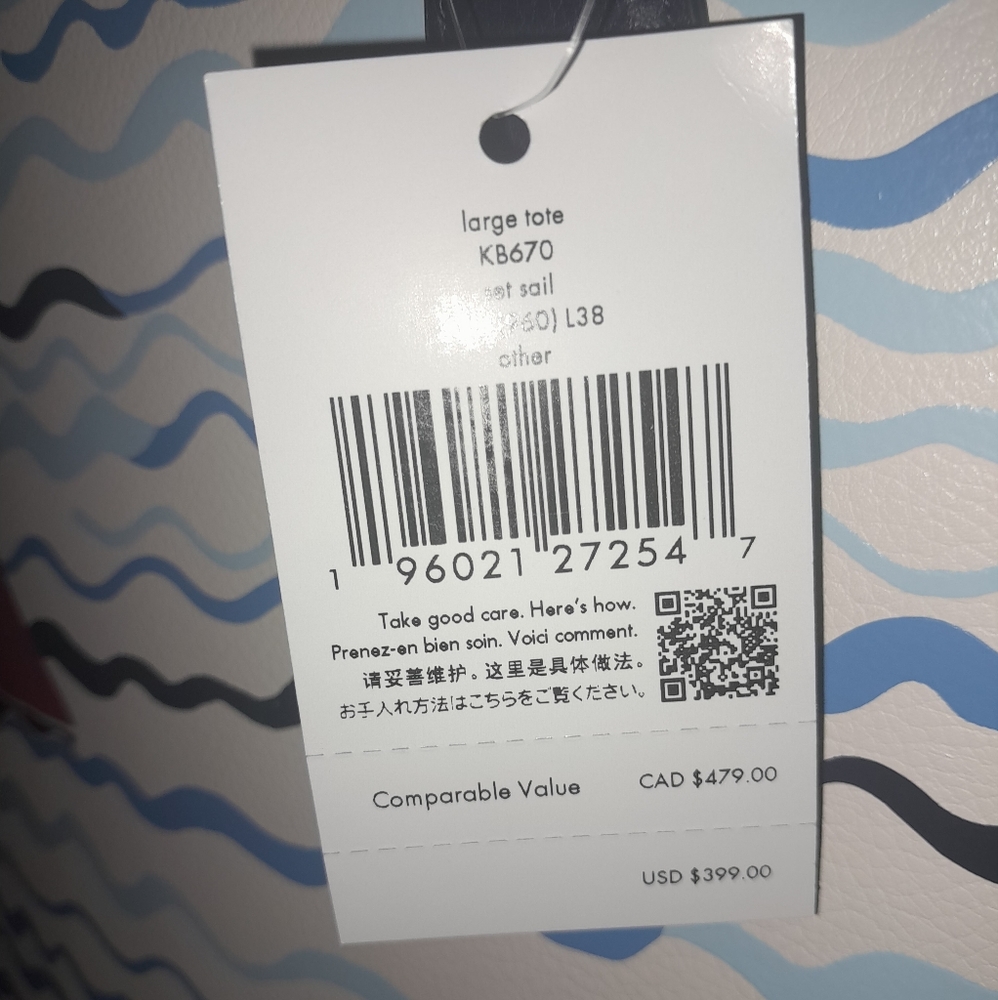 New Kate Spade Set Sail Large Leather Tote With Matching Detachable 8"Wristlet🌸 - Picture 5 of 7